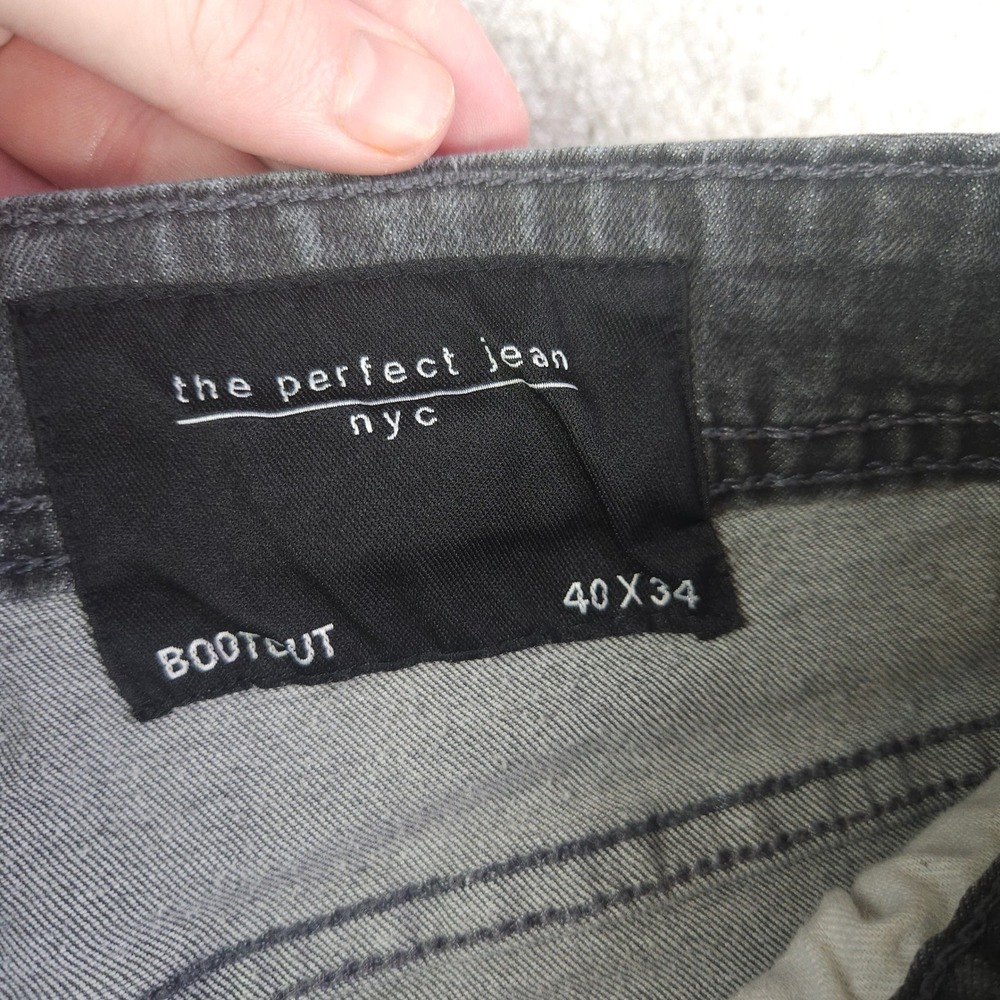 The Perfect Jean NYC Mens 40x34 Bootcut Gray Black Stretch Denim Jeans Casual - Picture 3 of 9